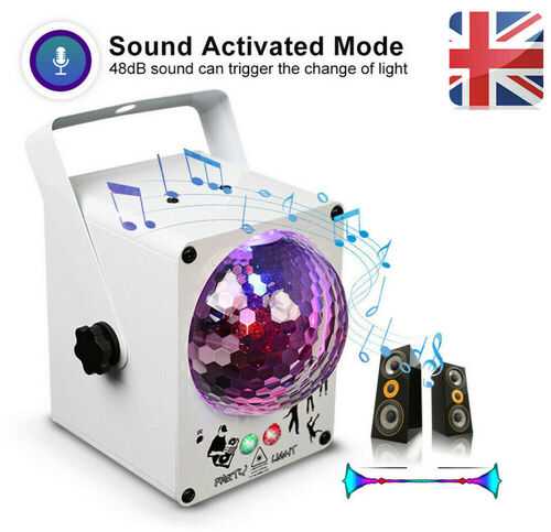 LED Laser Projector Stage Lighting Party Club RGB Sound Active Disco Ball Lights
