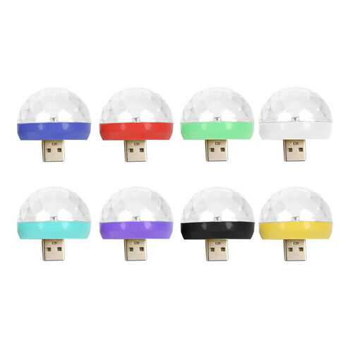 Mini USB Colorful LED Disco Light Crystal Magic Ball Stage DJ Lamp (USB)