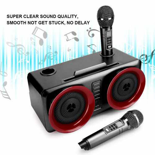 Wireless Bluetooth Speaker Home Karaokes System Singing Machine Dual Mic