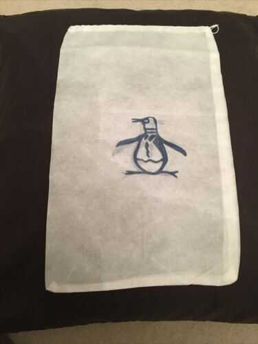 Penguin Shoe Bag White Blue Logo 16×9.5 Inch 40×24 Cm
