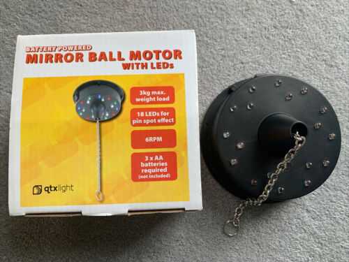 Battery Operated Rotating Motor for Mirror Glitter Ball with 18 LED Lights