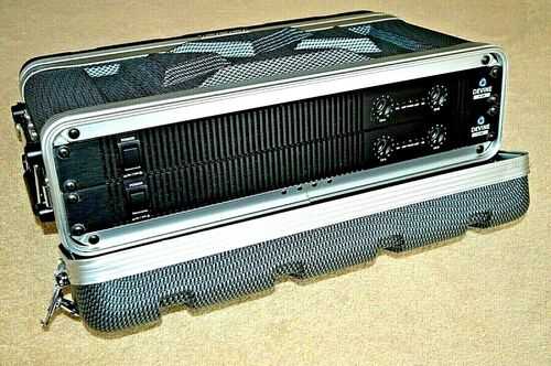 2 x Class 'D' 1080W Devine D600 Power amps with a 2U ABS Rack Case. New and Unused