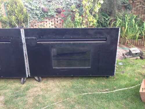 Custom built DJ trolley decks with inbuilt flat screen TV