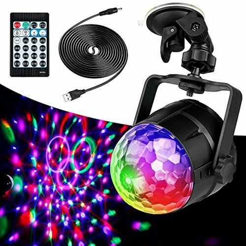 Anpro Disco Lights, Sound Activated LED Disco Ball Lights with 4m USB Cable and