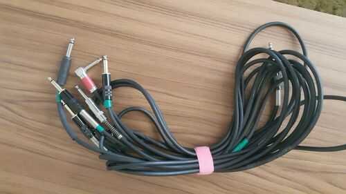 4 x Guitar Instrument cables 5.5mm 2x approx 3.5m 2x Approx 6m