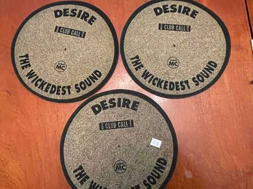 3 x Desire - The Wickedest Sound Slipmats. Genuine originals from the 90s.