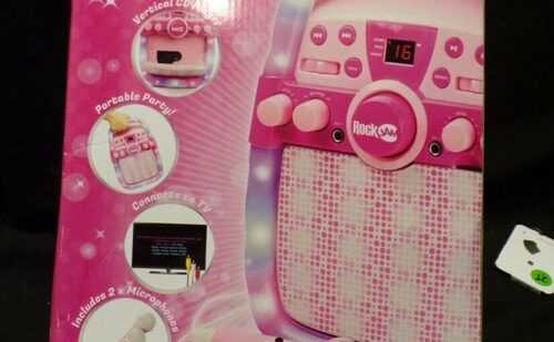 RockJam CD and Bluetooth Karaoke Machine With Two Microphones, Echo Control and LED