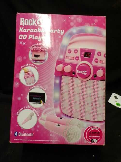 RockJam CD and Bluetooth Karaoke Machine With Two Microphones, Echo Control and LED